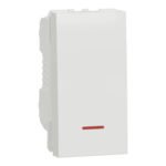 Schneider NU316118S | Switch, New Unica, 1-pole 1-way, 16AX, 1 module, indication lamp, white