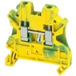 Schneider NSYTRV42PE | Terminal block, Linergy TR, green-yellow, 4mm², protective earth, 2 points, Set of 50