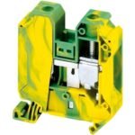 Schneider NSYTRV352PE | Terminal block, Linergy TR, green-yellow, 35mm², protective earth, 2 points, Set of 50
