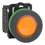 Schneider XB5FW35M5 | Illuminated push button, Harmony XB5, antimicrobial, plastic, orange, 30mm, universal LED, 1NO + 1NC, 230...240V AC