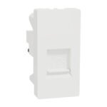 Schneider M3TB1_RJ4M | Telephone Outlet, Miluz E, 6 Pin, 4 Wire, mechanism with shutter, white