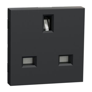 Schneider NU304554 | Socket-outlet, New Unica, 2P+E, 13A, British, with shutter, 2 modules, anthracite