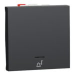 Schneider NU320654CN | Push-button, New Unica, + NO push-button, 10A, 2 modules, screwless terminals, painted, IP4X, anthracite