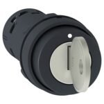 Schneider XB7NG33 |  Monolithic key switch selector, plastic, black, Ø22, key n°455, 3 positions, stay put, 2 NO