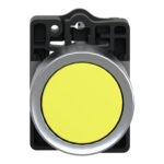 Schneider XA2EA51 | Round yellow push-button Ø 22 - flush spring return - 1NO