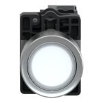 Schneider XA2EW31M1 Harmony | Complete illuminated push button, Easy Harmony XA2, plastic, flush, white, 22mm, spring return, 220V AC, 1NO