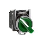 Schneider XB4BK123M5 Harmony | Illuminated selector switch, metal, green, Ø22, 2 positions, stay put, 230...240 V AC, 1 NO + 1 NC
