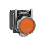 Schneider XB4BW35G5 Harmony | Orange flush complete illum pushbutton Ø22 spring return 1NO+1NC 110...120V
